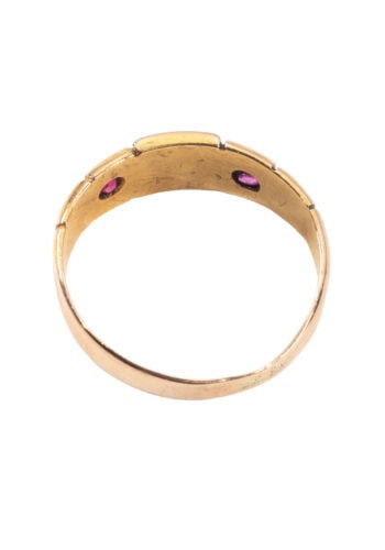 Datiert 1896 – Viktorianischer Ring mit Perlen und Rubinen – Bild 3