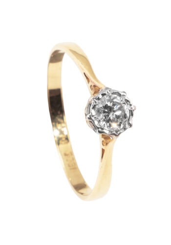 Um 1950 – Verlobungsring mit Diamantsolitaire