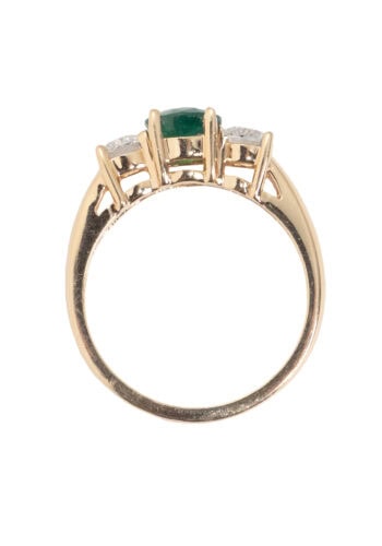 Ca. 1970 – Trilogy Ring Smaragd und Diamanten – Bild 5