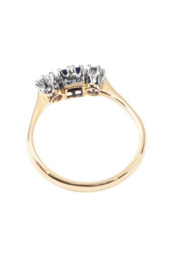 Um 1930 – Trilogy Ring Saphir und Diamanten – Bild 4