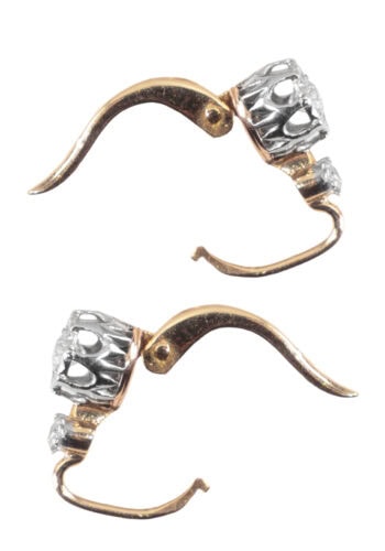 Um 1900 – Ohrringe „Dormeuse“ mit Diamanten – Bild 4