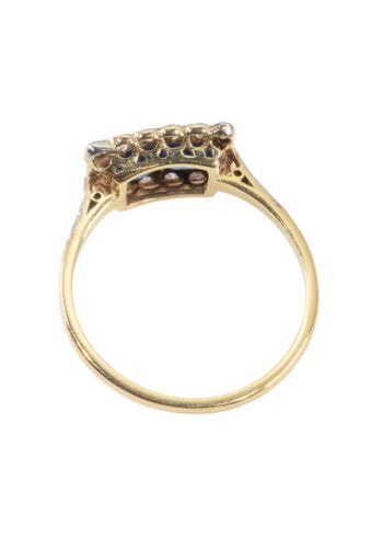 Um 1920 – Art Déco Ring mit Saphir und Diamanten – Bild 4