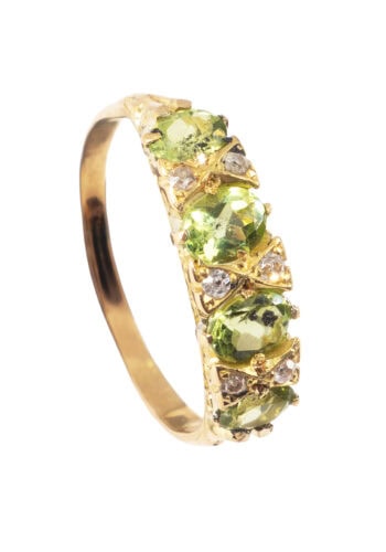 Um 1910 – Edwardian Ring mit Peridot und Diamanten