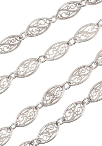 Um 1890 – Jugendstil Longguard Silberkette – Bild 3