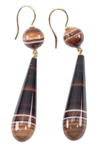 Um 1880 – Sardonyx Ohrringe – Bild 3