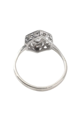 Um 1930 – Art Déco Ring mit Diamanten – Bild 4