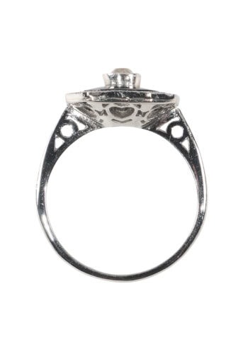 Um 1920 – Art Déco Ring mit Diamanten und Onyx – Bild 5