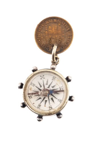 Um 1863 – Anhänger Kompass in Silber