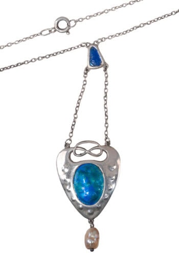 Datiert 1912 – Art Nouveau Collier in Silber – Bild 3