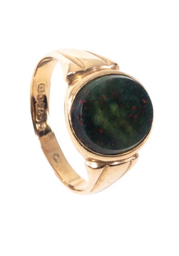 Datiert 1928 – Herrenring/Siegelring mit Blutjaspis