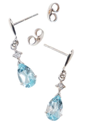 Um 1980 – Ohrringe mit Aquamarin – Bild 4