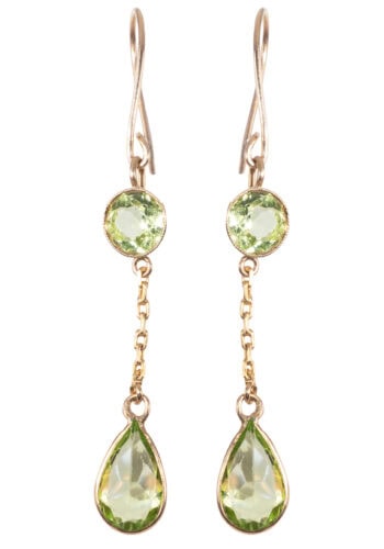 Um 1910 – Ohrringe mit Peridot