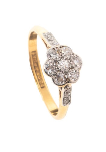 Um 1930 – Daisy Ring mit Diamanten