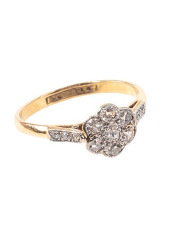 Um 1930 – Daisy Ring mit Diamanten – Bild 3