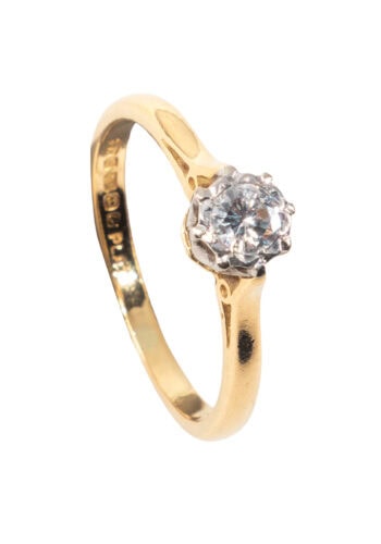 Datiert 1989 – Vintage Verlobungsring mit Diamantsolitär