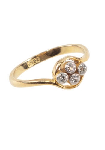 Um 1910 – Art Nouveau Ring mit Diamanten – Bild 3