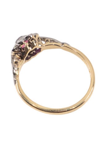 Um 1960 – Entourage Ring mit Rubin und Diamanten – Bild 4