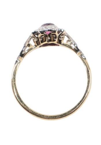 Um 1960 – Entourage Ring mit Rubin und Diamanten – Bild 5