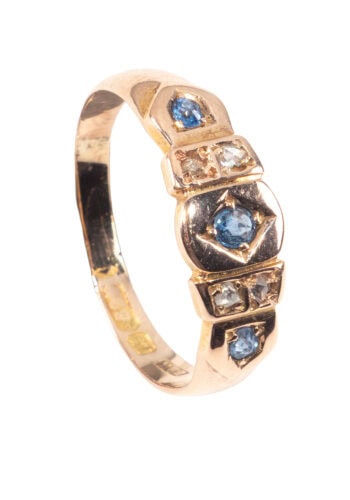 Um 1910 – Edwardian Ring mit Saphiren und Diamanten