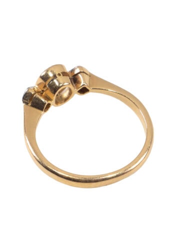 Um 1960 – Trilogy Ring mit Aquamarin und Diamanten – Bild 4