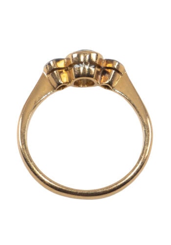 Um 1960 – Trilogy Ring mit Aquamarin und Diamanten – Bild 5