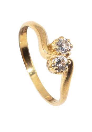 Um 1986 –You & Me Ring mit 2 Diamanten