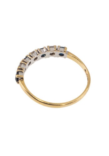 Um 1989 - Vintage Ring mit Saphiren und Diamanten – Bild 3