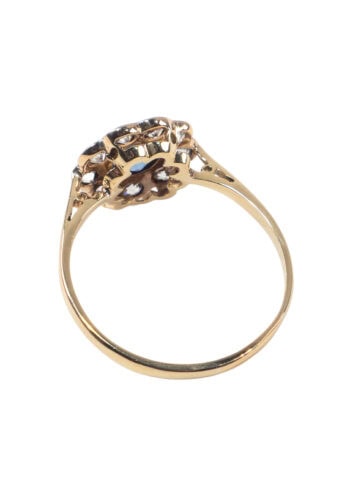 Um 1930 – Entourage Saphirring mit Diamanten – Bild 4