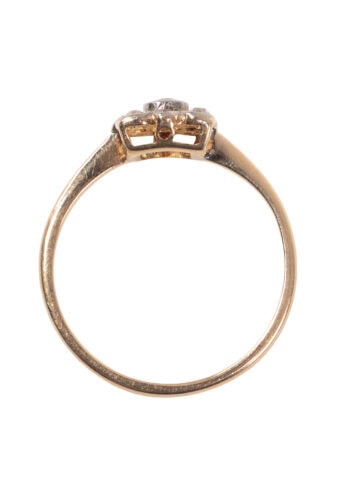 Um 1920 – Art Déco Ring mit Diamanten – Bild 4