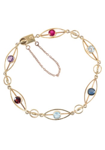 Um 1960 – Armband mit Multicolor Edelsteinen