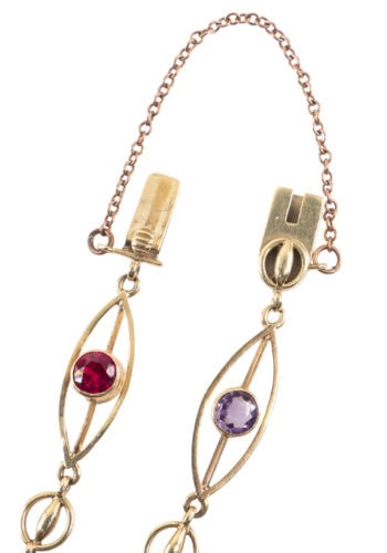 Um 1960 – Armband mit Multicolor Edelsteinen – Bild 4