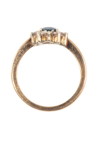 Um 1960 – Entourage Ring mit Saphir und Diamanten – Bild 5