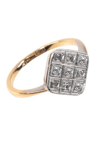 Um 1930 – Art Déco Ring mit Diamanten – Bild 3