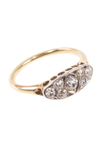 Um 1930 – Art Déco Ring mit Diamanten – Bild 3