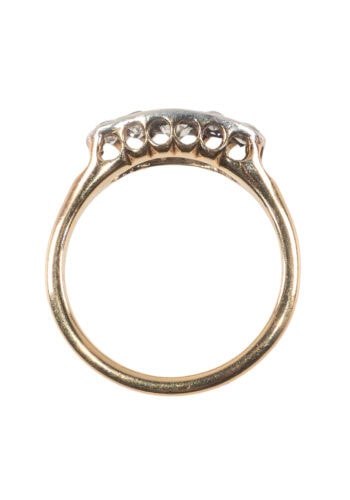 Um 1930 – Art Déco Ring mit Diamanten – Bild 5