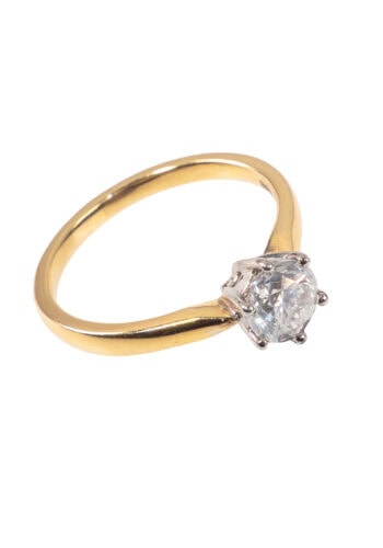 Um 1970 – Verlobungsring mit Diamantsolitär – Bild 3