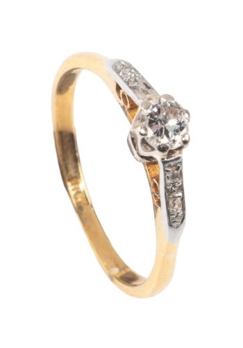 Um 1960 – Verlobungsring mit Diamantsolitär