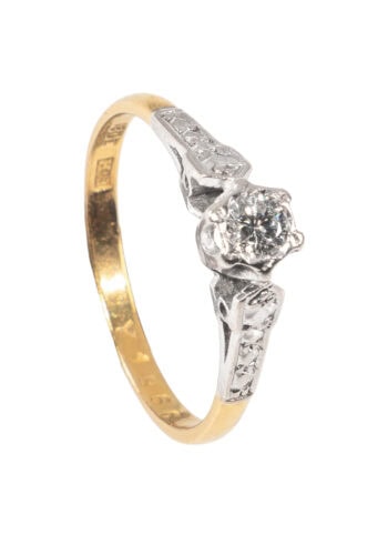 Um 1960 – Verlobungsring mit Diamantsolitär