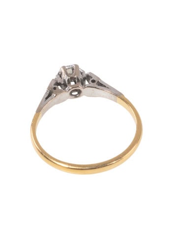 Um 1960 – Verlobungsring mit Diamantsolitär – Bild 3