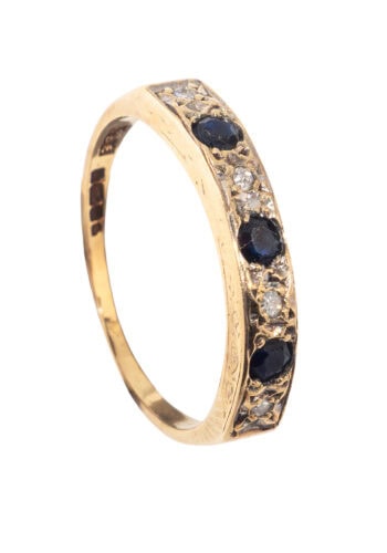 Datiert 1928 – Art Déco Ring mit Diamanten und Saphir