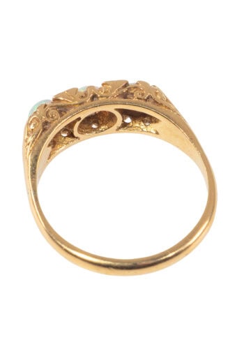 Um 1900 – Edwardian Ring mit Opalen und Diamanten – Bild 4
