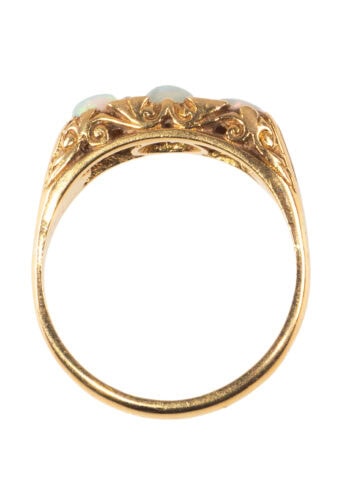 Um 1900 – Edwardian Ring mit Opalen und Diamanten – Bild 5
