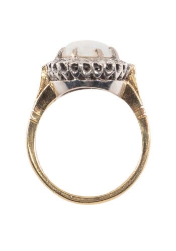 Datiert 1973 – Vintage Ring mit Opal und Diamanten – Bild 5