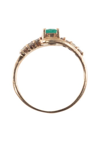 Um 1970 – Goldring mit Smaragd und Diamanten – Bild 4