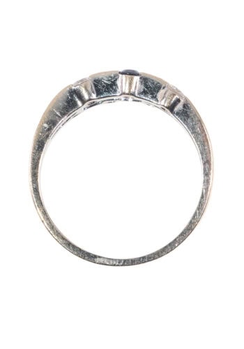 Um 1990– Goldring mit Saphiren und Diamanten – Bild 5