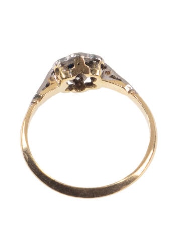 Um 1920 – Art Déco Ring mit Saphir und Diamanten – Bild 3