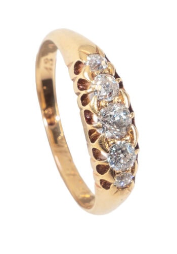 Datiert 1915 – Edwardianischer Goldring mit Diamanten