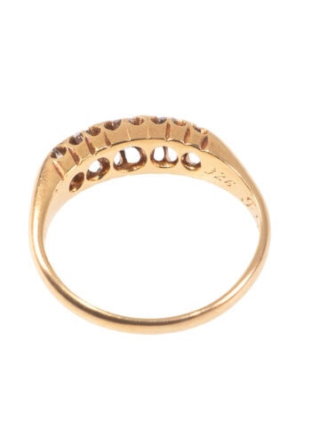 Datiert 1915 – Edwardianischer Goldring mit Diamanten – Bild 4