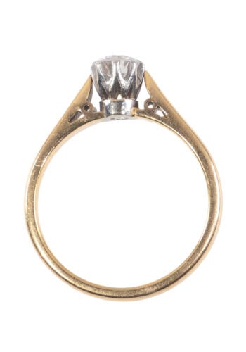 Um 1950 – Verlobungsring mit Diamantsolitär – Bild 5