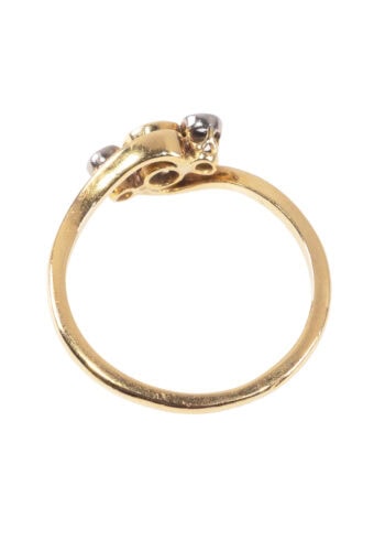 Um 1910 – Art Nouveau Ring mit Saphir und Diamanten – Bild 3